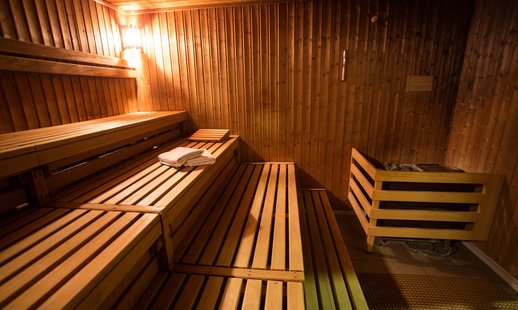 Sauna dunkles Holz
